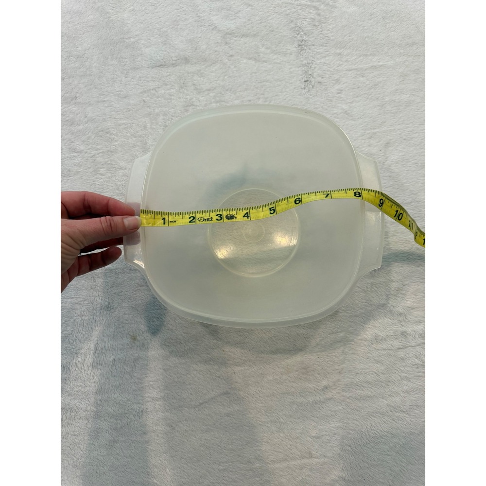 Vintage Tupperware 836-7 Servalier Square Mixing Bowl‎ Sheer Frosted 8 Inch
